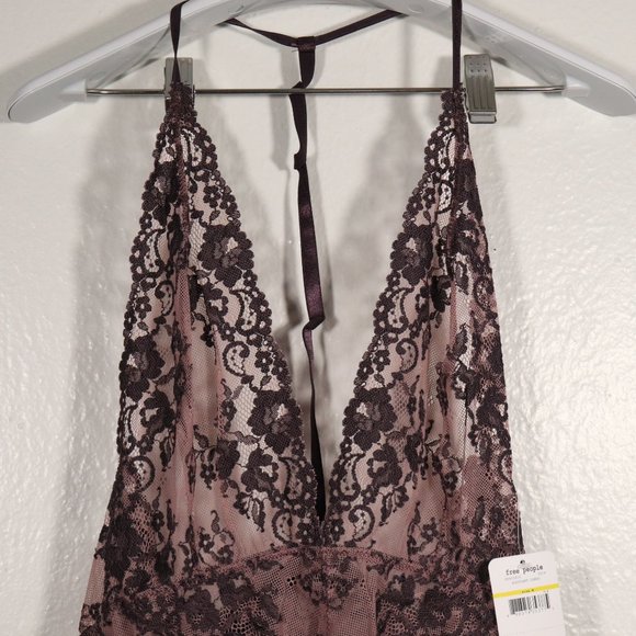 NWT Free People Bodysuit Too Cute Eggplant Combo - Picture 6 of 12